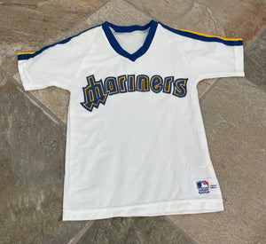 Vintage Seattle Mariners Sand Knit Baseball Jersey, Size Youth Small, 6-8
