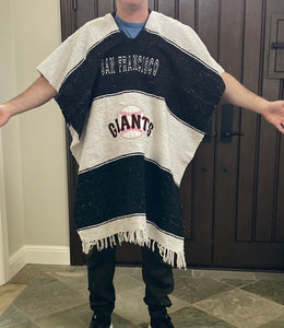 Vintage San Francisco Giants Blanket Poncho Baseball Jacket