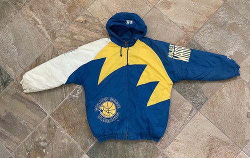 Vintage Golden State Warriors Logo Athletic Sharktooth Basketball Jacket, Size Large