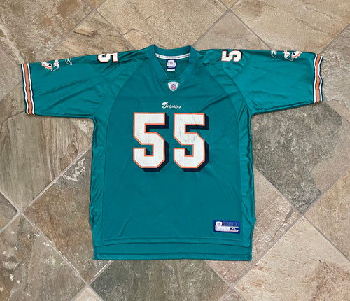 Vintage Miami Dolphins Junior Seau Reebok Football Jersey, Size XL