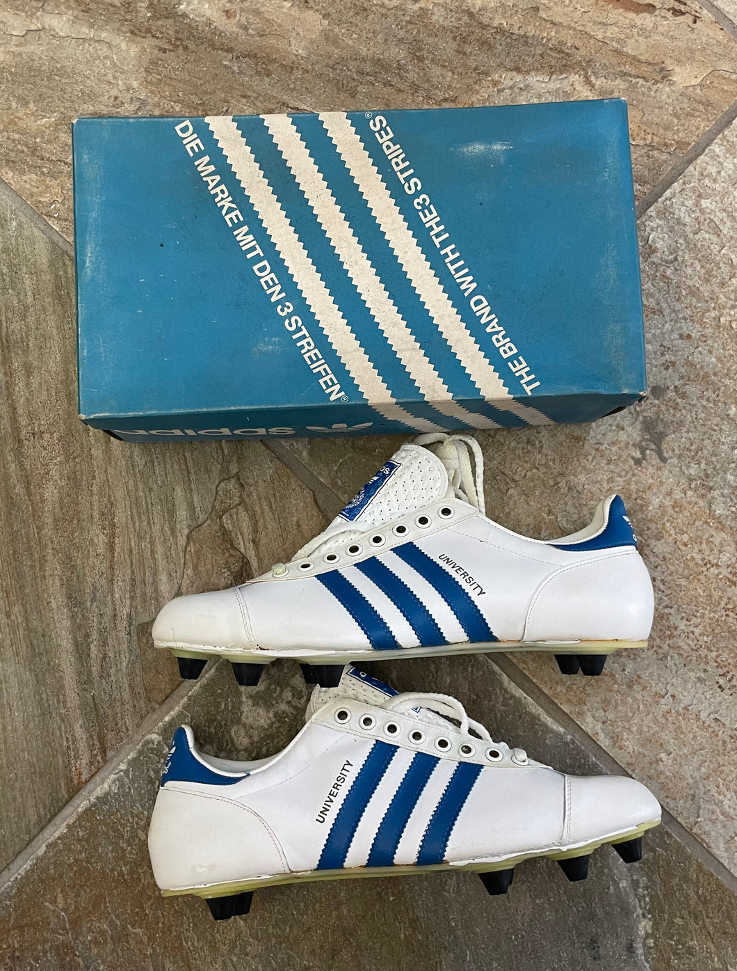Vintage Adidas University Soccer Cleats Shoes, Size 9 ###