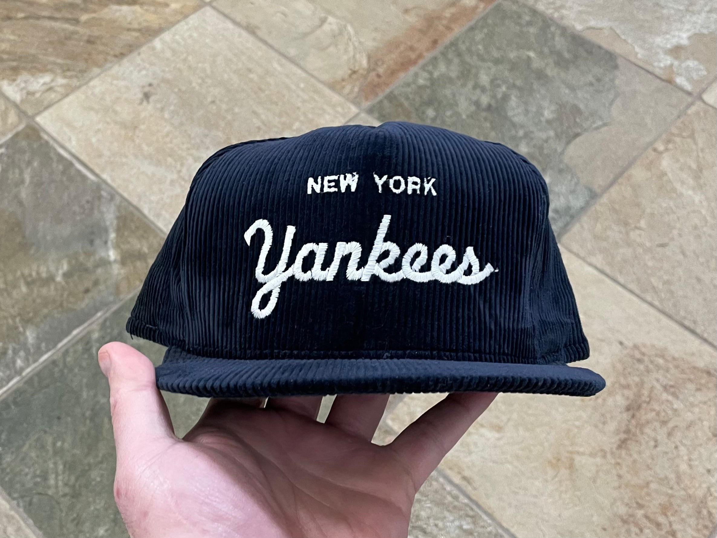 Vintage New York Yankees AJD Corduroy Snapback Baseball Hat