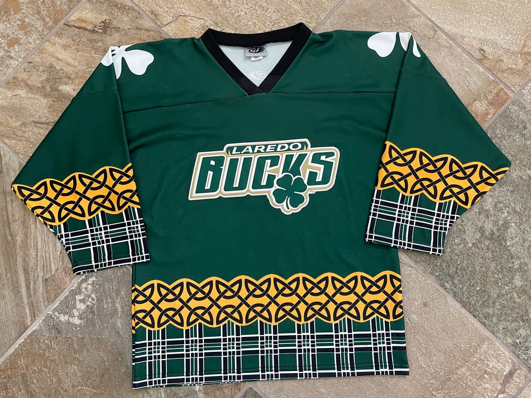 Vintage Laredo Bucks St. Patty’s OT Sports Hockey Jersey, Size Small