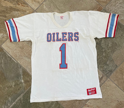 Vintage Houston Oilers Warren Moon Rawlings Football TShirt, Size Large