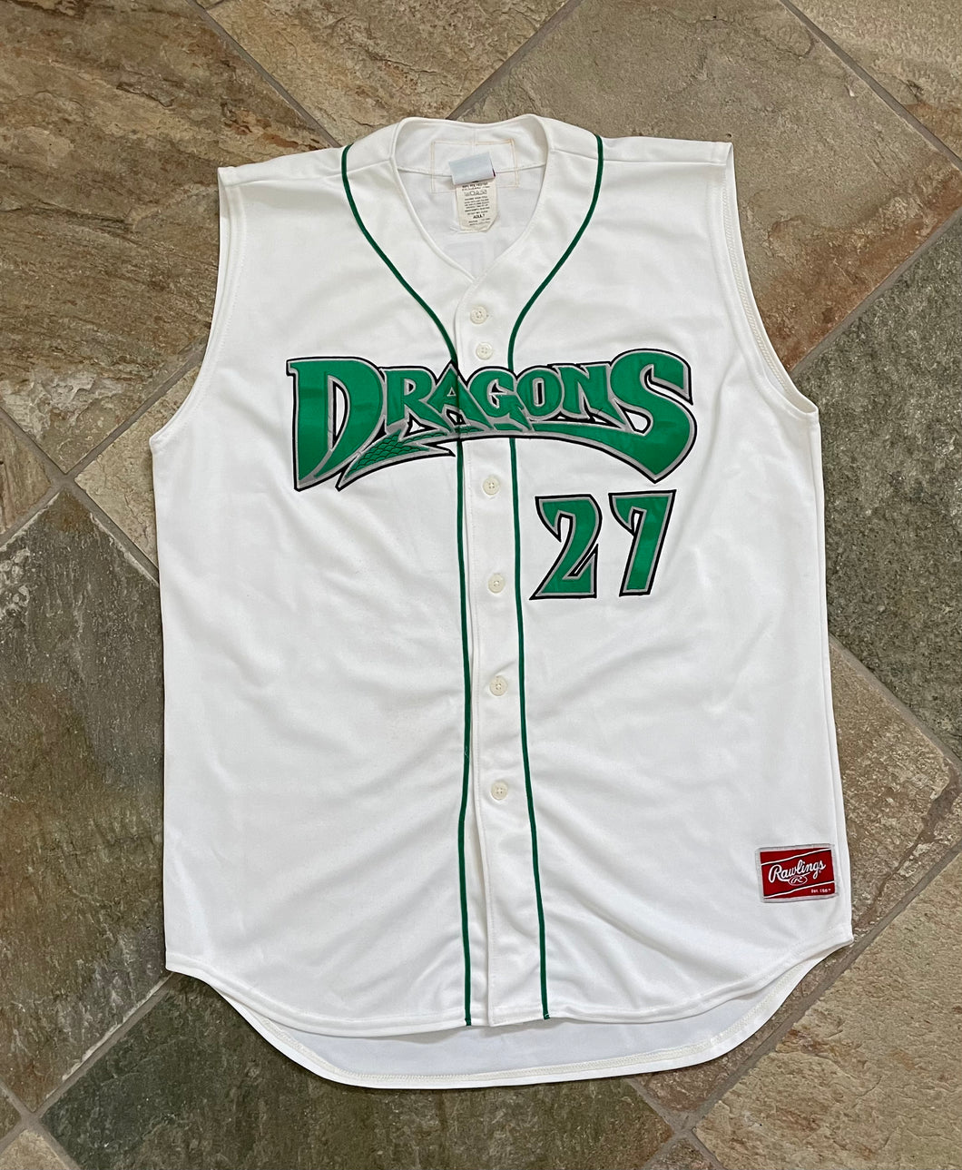 Dayton Dragons Denis Phipps Game Worn Rawlings Baseball Jersey, Size 48, XL