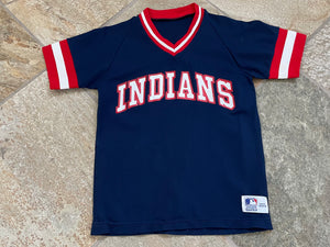 Vintage Cleveland Indians Sand Knit Baseball Jersey, Size Youth Medium, 8-10