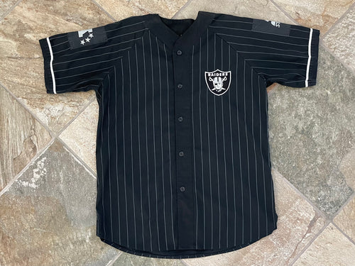 Vintage Los Angeles Raiders Starter Pin Stripe Football Jersey, Size Large