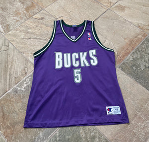 Vintage Milwaukee Bucks Tim Thomas Champion Basketball Jersey, Size 48, XL