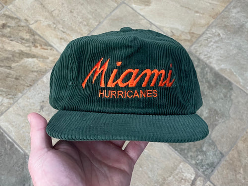 Vintage Miami Hurricanes Sports Specialties Script Corduroy Zipback College Hat
