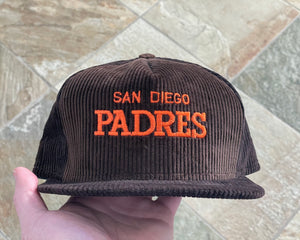 Vintage San Diego Padres AJD Corduroy Snapback Baseball Hat