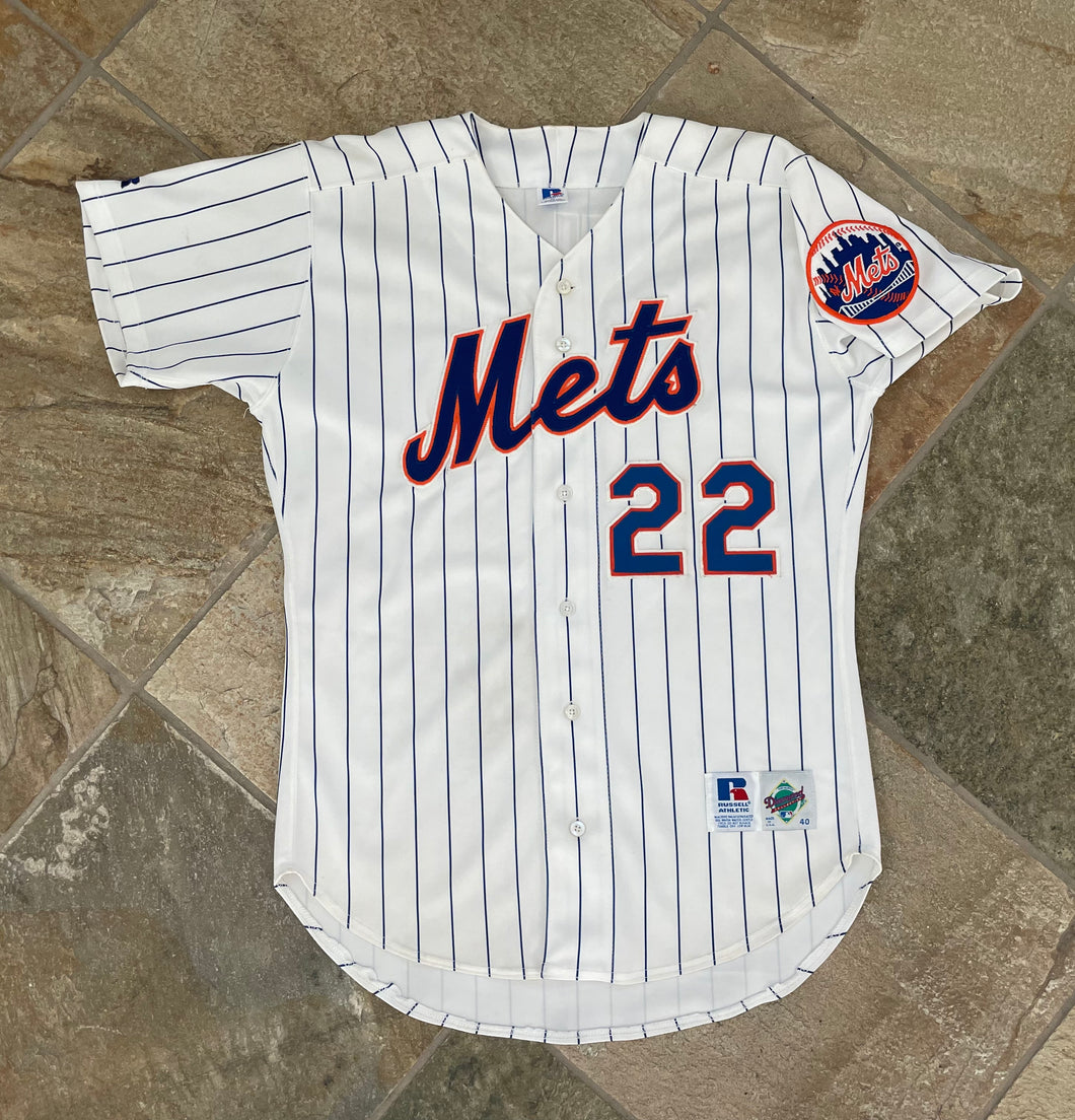 Vintage 90s New York Mets Pinstripe Baseball Jersey Authentic Sewn