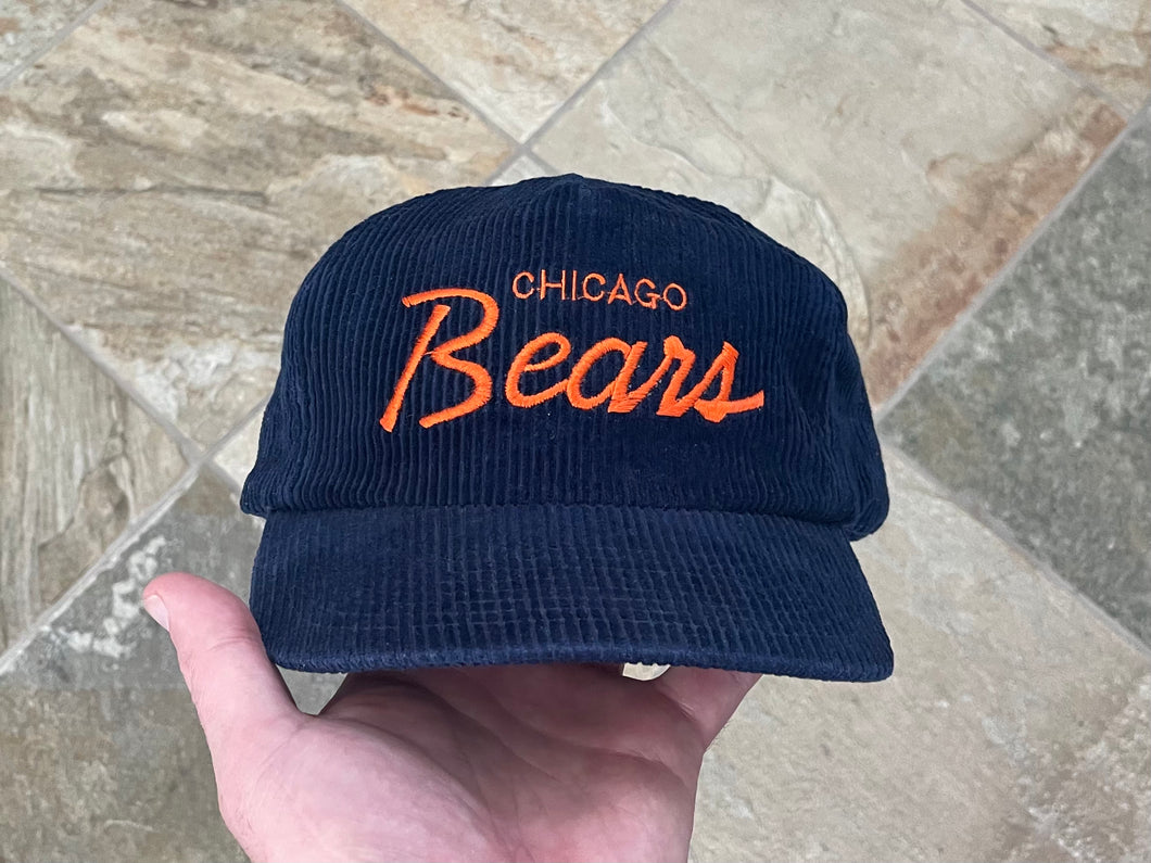 Vintage Chicago Bears Sports Specialties Script Corduroy Zipback Football Hat