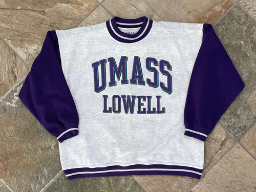 Vintage UMASS Lowell River Hawks College Sweatshirt, Size Large