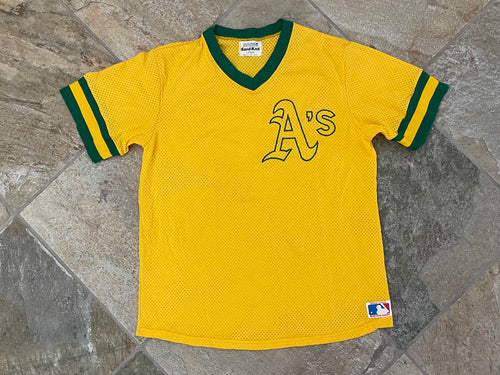 Vintage Oakland Athletics Sand Knit Baseball Jersey, Size Large