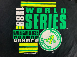 Vintage Oakland Athletics World Series Trench Baseball TShirt, Size Large
