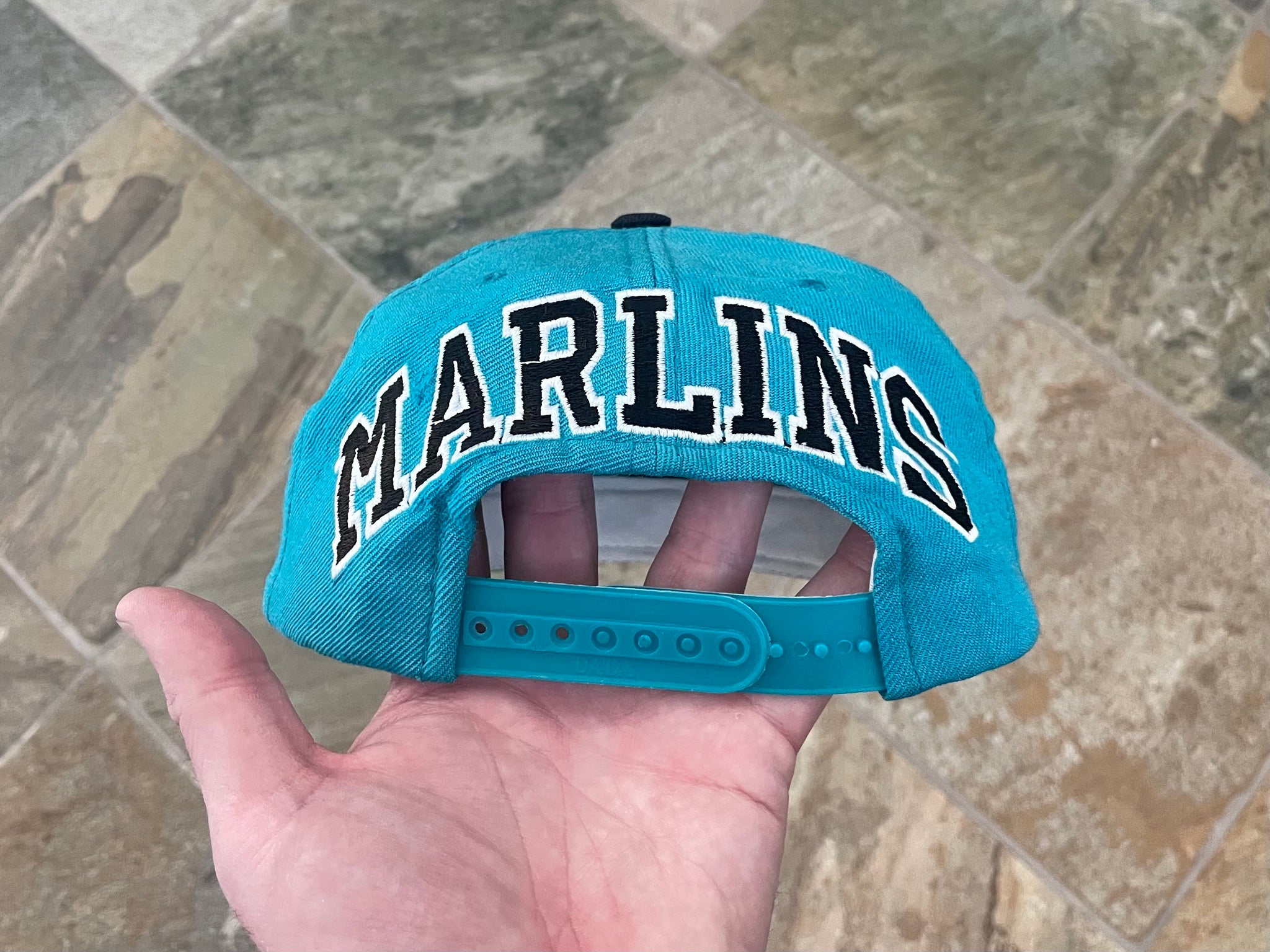 Vintage 90s Florida Marlins American Needle Snapback Hat By