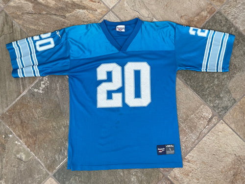 Vintage Detroit Lions Barry Sanders Reebok Football Jersey, Size Large