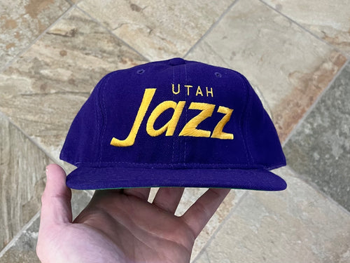 Vintage Utah Jazz Sports Specialties Script Snapback Basketball Hat