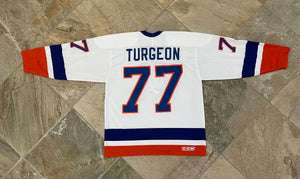 Vintage New York Islanders Pierre Turgeon CCM Hockey Jersey, Size Large