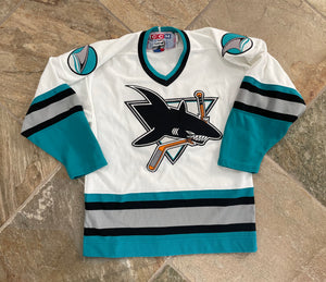 Vintage San Jose Sharks CCM Hockey Jersey, Size Youth L/XL
