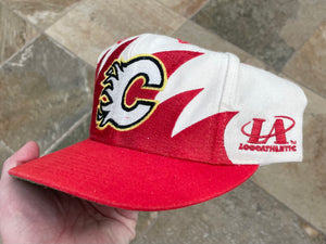 Vintage Calgary Flames Logo Athletic Sharktooth Snapback Hockey Hat