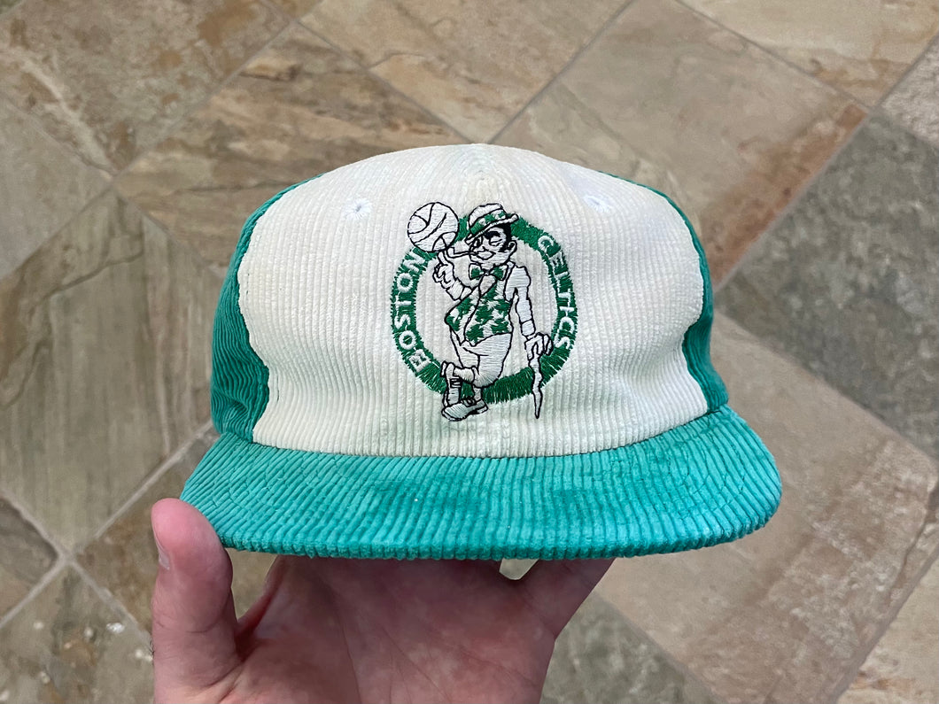 Vintage Boston Celtics Corduroy Snapback Basketball Hat Stuck In