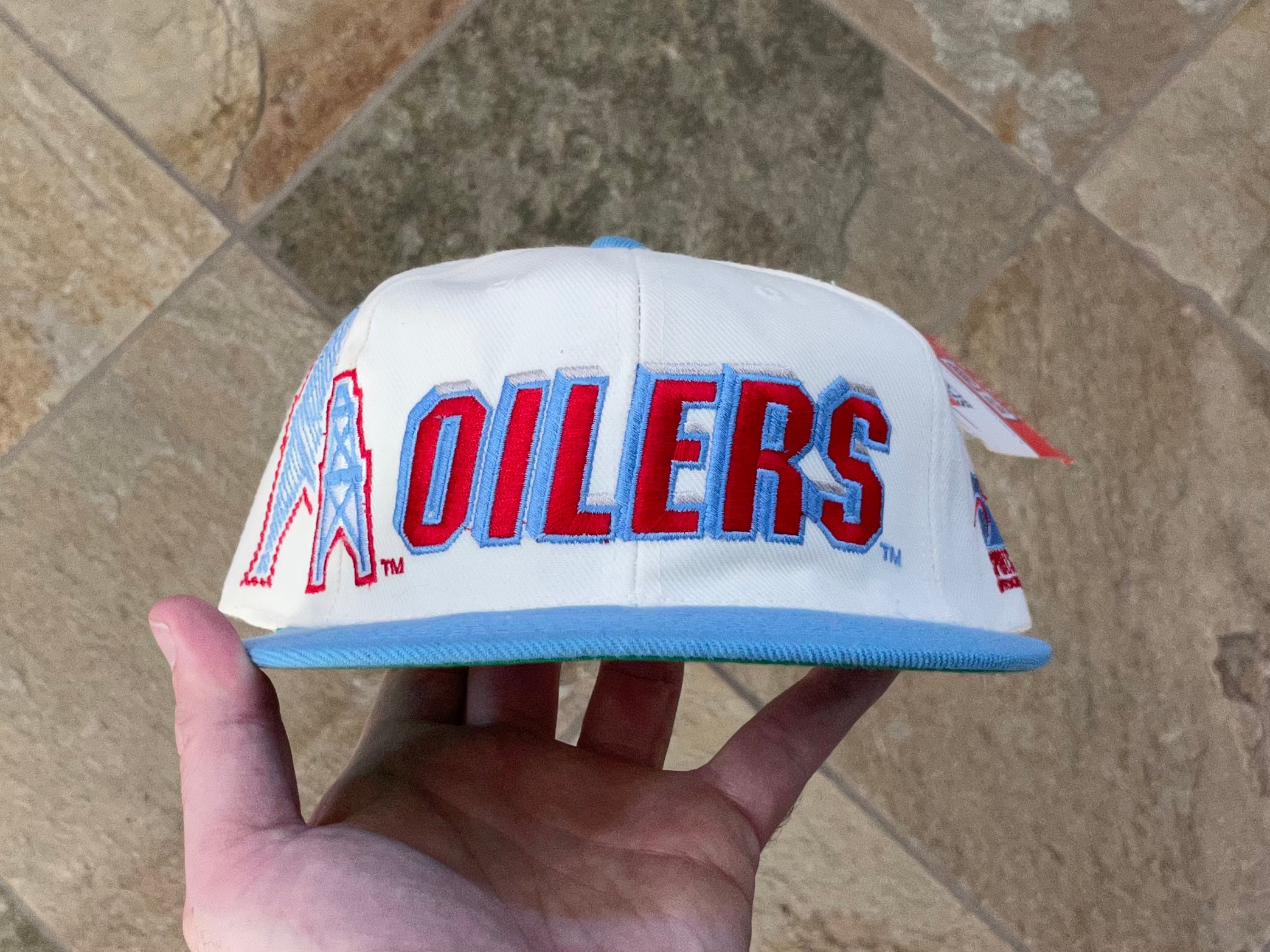 Vintage Houston Oilers The Game Big Logo Snapback Football Hat – Stuck In  The 90s Sports