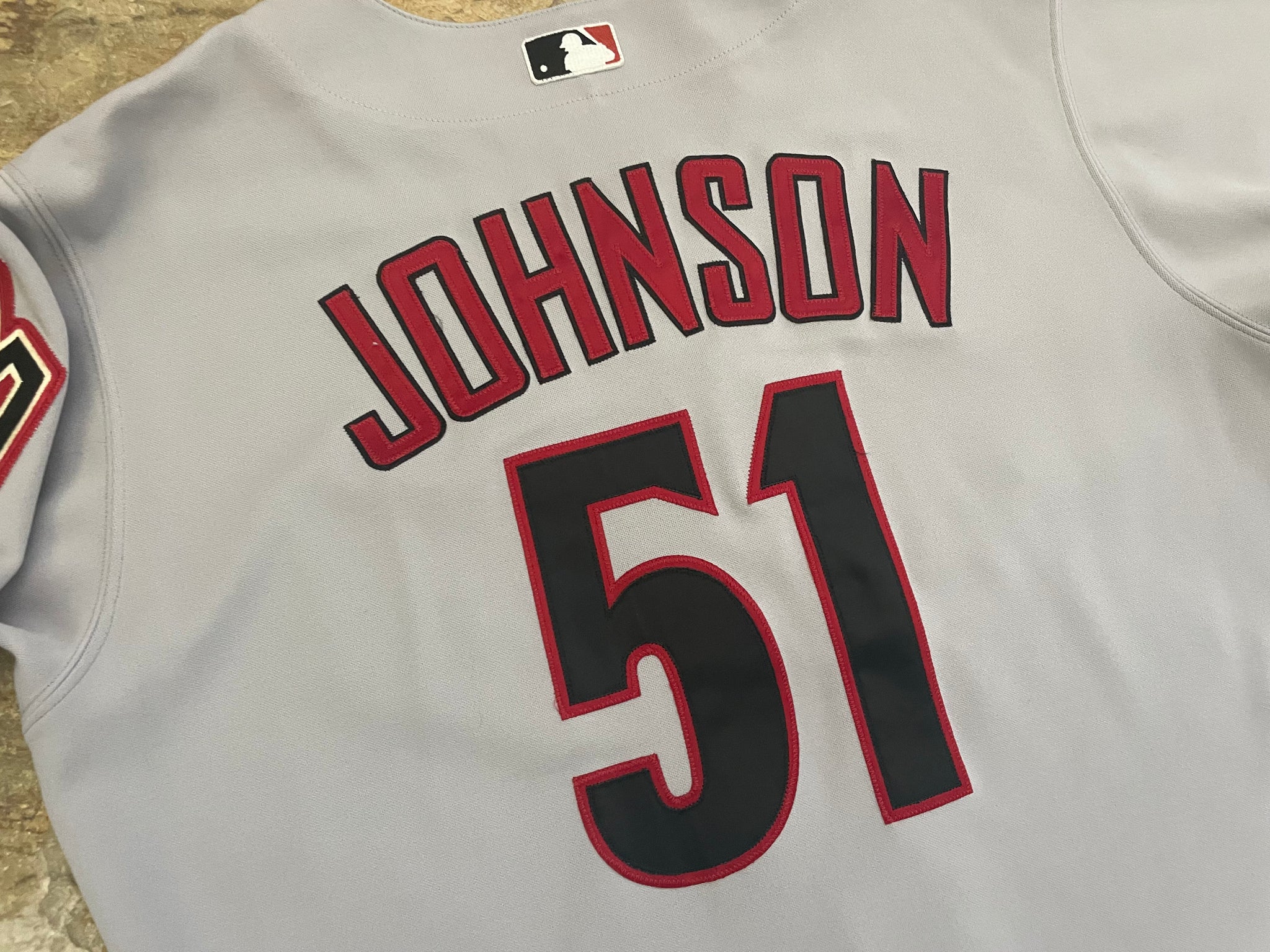 MAJESTIC  RANDY JOHNSON Houston Astros 1998 Throwback Away Baseball Jersey