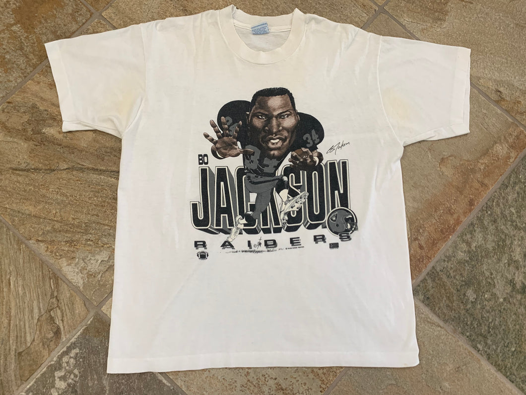 Vintage 1990 Bo Jackson Oakland Raiders Salem Sportswear T-Shirt NFL  Football