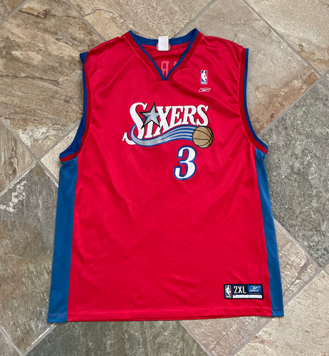 Vintage Philadelphia 76ers Allen Iverson Reebok Basketball Jersey, Size XXL