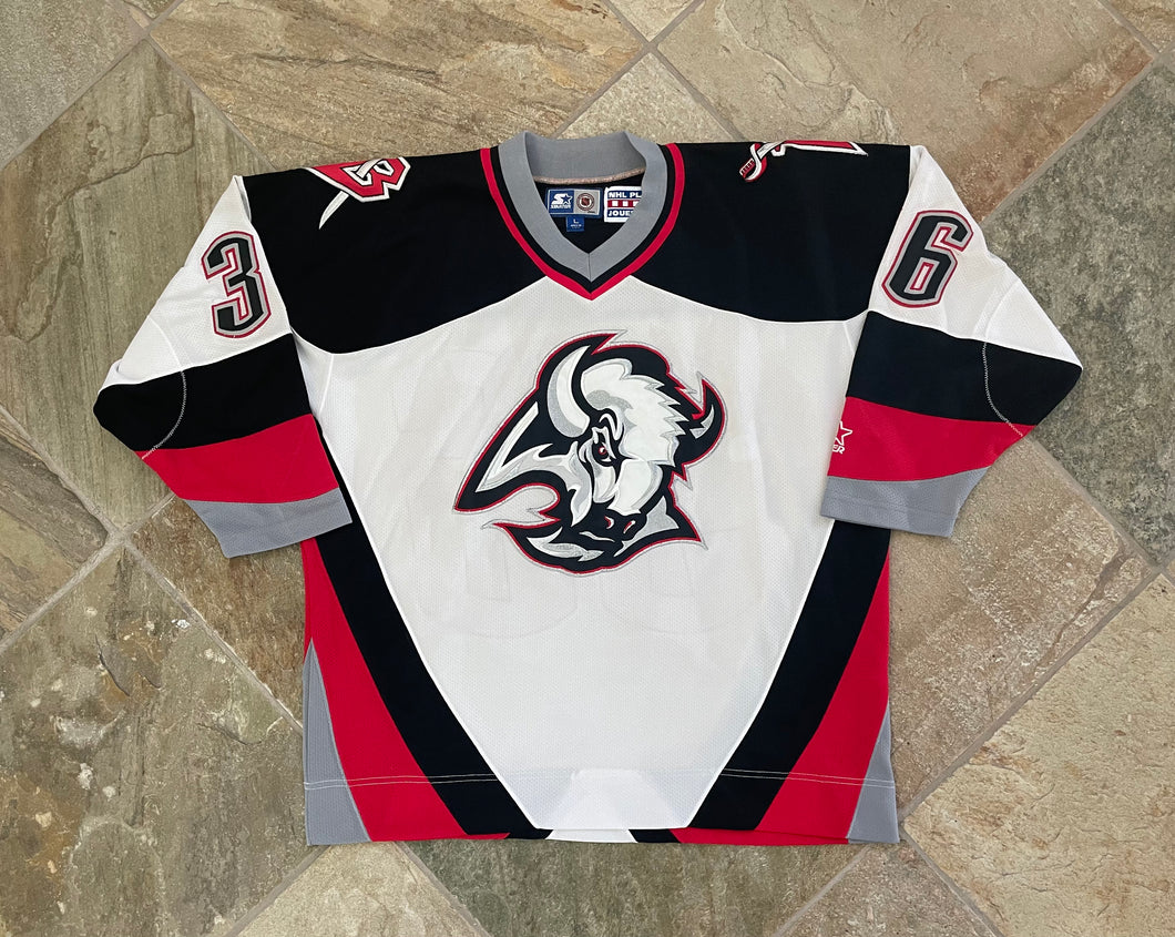 Vintage 90's Buffalo Sabres NHL Black Jersey T Shirt Size 