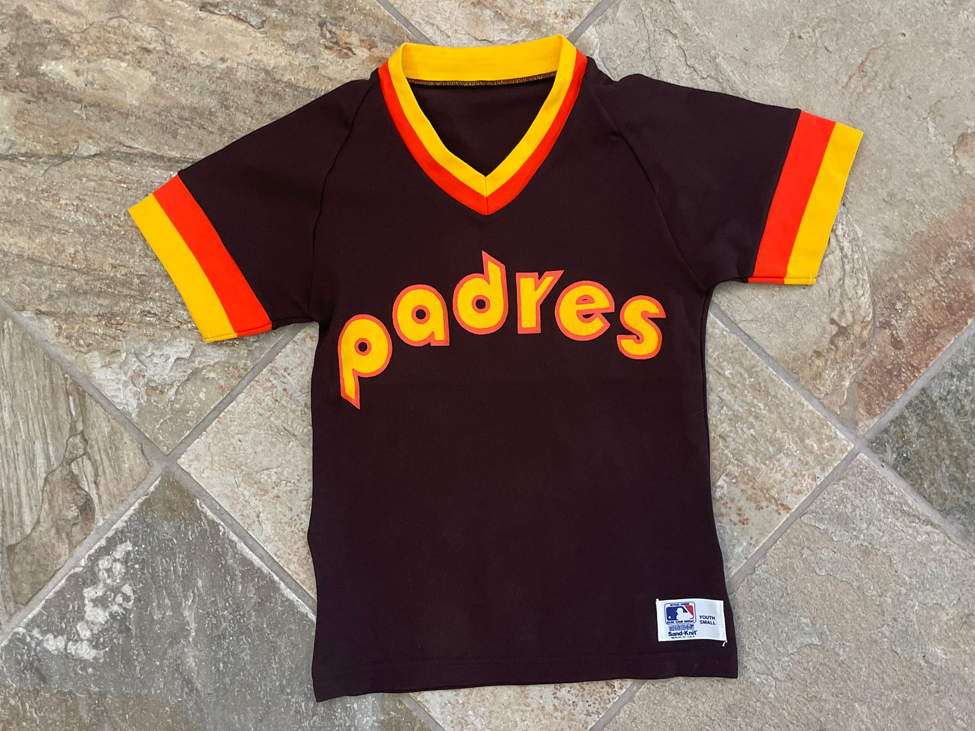Vintage San Diego Padres Sand Knit Baseball Jersey Size Youth
