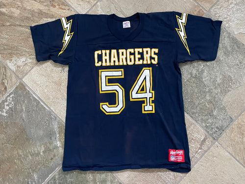 Vintage San Diego Chargers Billy Ray Smith Jr. Rawlings Football TShirt, Size Large