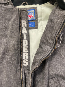 Vintage Los Angeles Raiders Starter Denim Football Jacket, Size Large