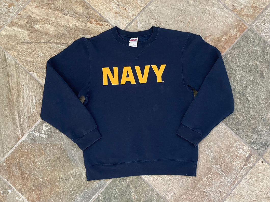 Vintage Navy Midshipman College Sweatshirt, Size Small