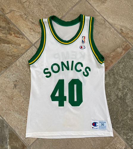 Vintage Seattle SuperSonics Shawn Kemp Champion Basketball Jersey, Size 36, Small