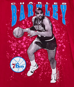 Vintage Philadelphia 76ers Charles Barkley Starter Basketball TShirt, Size Large