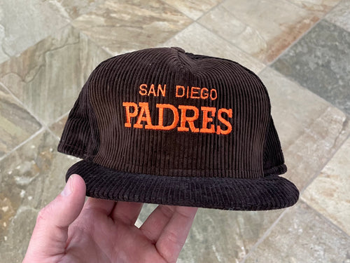Vintage San Diego Padres AJD Corduroy Snapback Baseball Hat