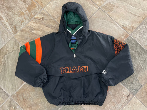 Vintage Miami Hurricanes Starter Parka College Jacket, Size Large