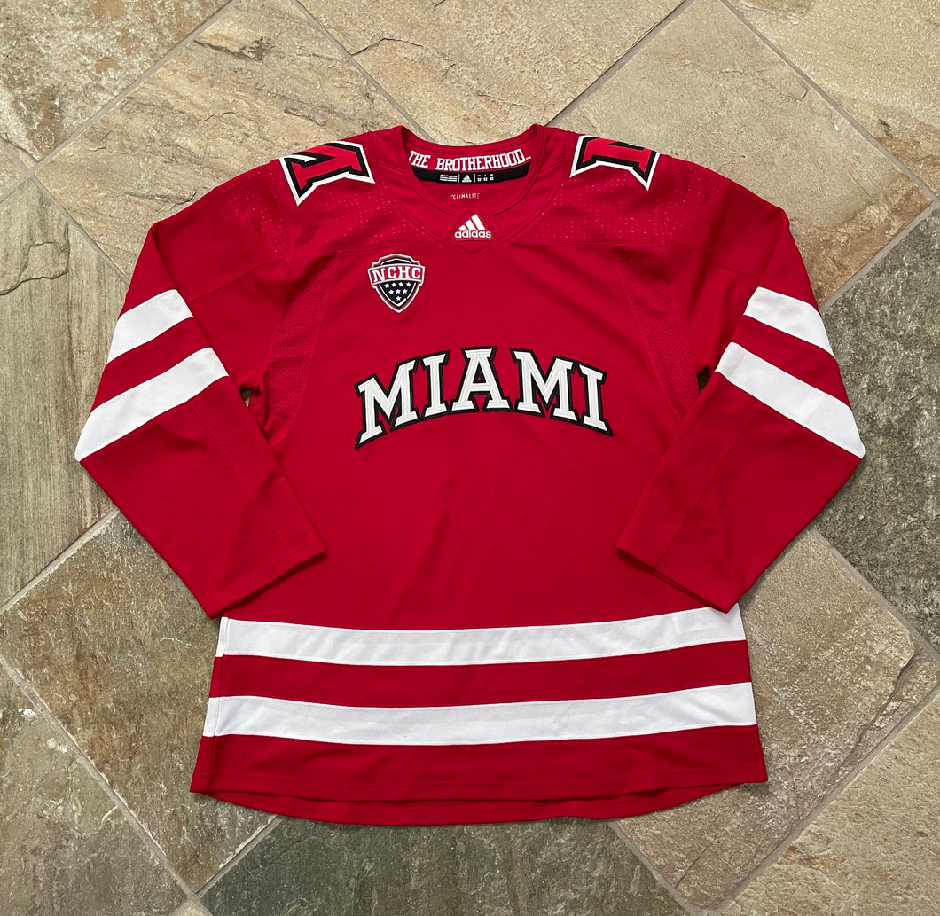 Miami of Ohio RedHawks College Adidas Hockey Jersey, Size 52, XXL