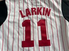 Load image into Gallery viewer, Vintage Cincinnati Reds Barry Larkin Majestic Baseball Jersey, Size Youth Small, 8-10