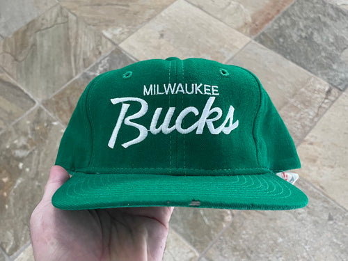 Vintage Milwaukee Bucks Sports Specialties Script Snapback Basketball Hat