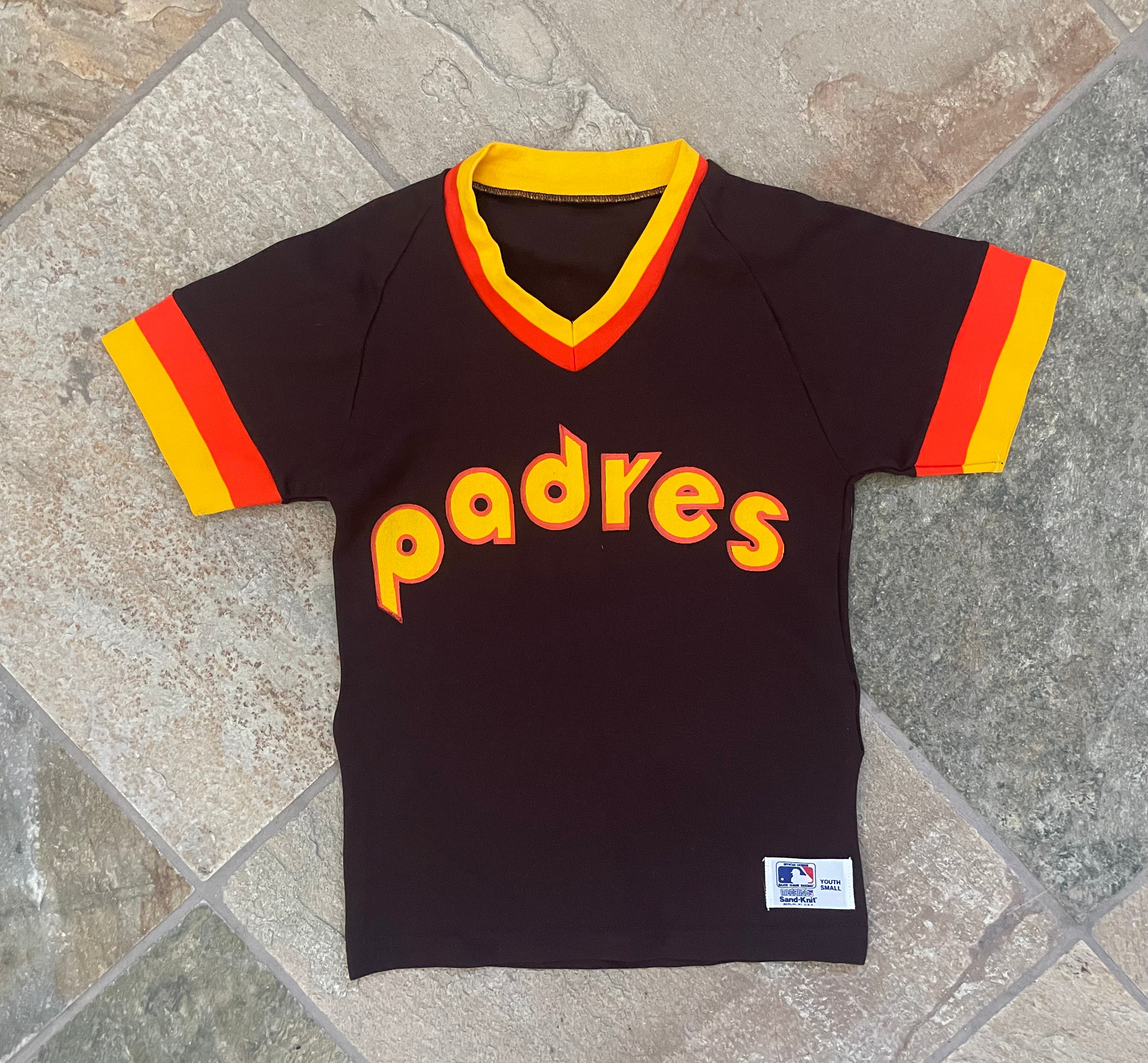 Vintage San Diego Padres Sand Knit Baseball Jersey, Size Youth