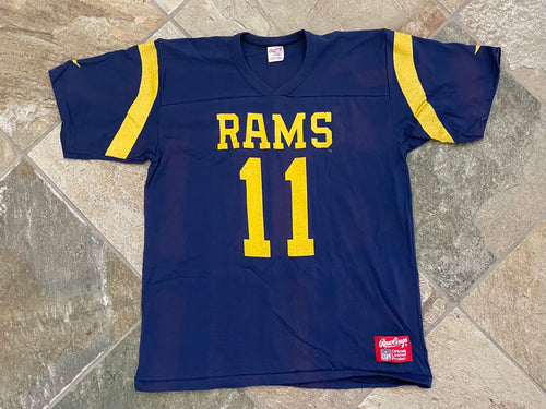 Vintage Los Angeles Rams Jim Everett Rawlings Jersey Football TShirt, Size Large