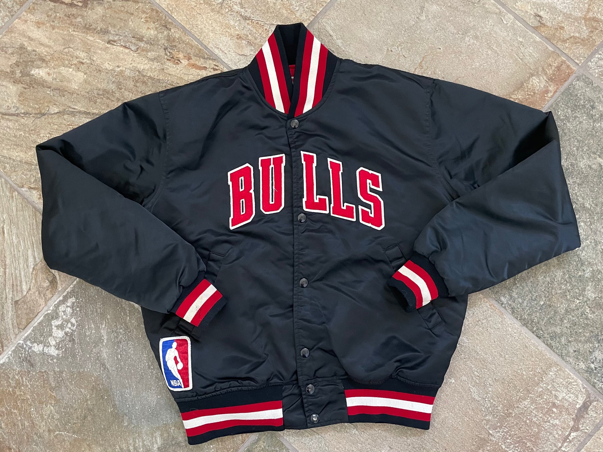 Black chicago bulls starter jacket cheap
