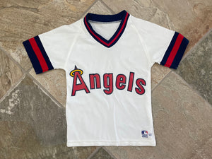 Vintage California Angels Sand Knit Baseball Jersey, Size Youth Small, 8-10