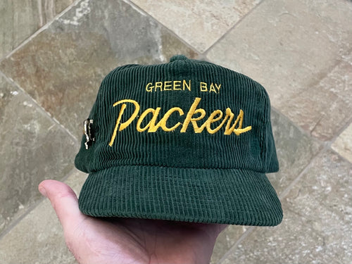 Vintage Green Bay Packers Sports Specialties Script Corduroy Football Hat