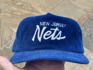 Vintage New Jersey Nets Sports Specialties Corduroy Script Snapback Basketball Hat