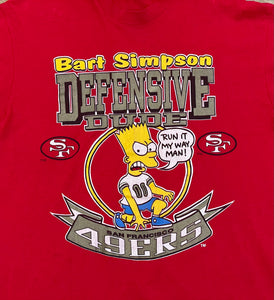 Vintage San Francisco 49ers Bart Simpson Football TShirt, Size XL