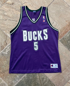 Vintage Milwaukee Bucks Tim Thomas Champion Basketball Jersey, Size 48, XL